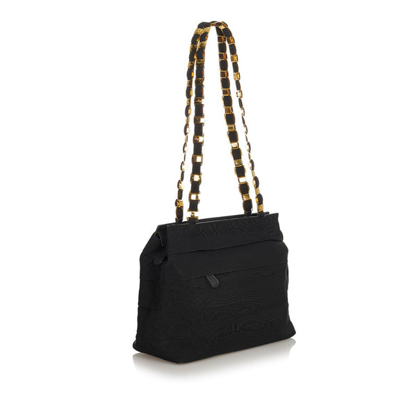 サルヴァトーレフェラガモ ヴァラ AU-21 5252 ブラック キャンバス レザー チェーン ショルダーバッグ レディース Salvatore Ferragamo 【中古】