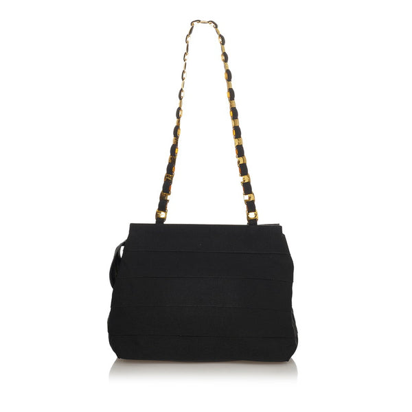 サルヴァトーレフェラガモ ヴァラ AU-21 5252 ブラック キャンバス レザー チェーン ショルダーバッグ レディース Salvatore Ferragamo 【中古】