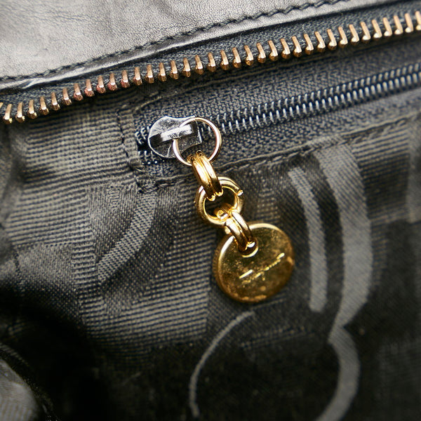 サルヴァトーレフェラガモ ヴァラ AU-21 5252 ブラック キャンバス レザー チェーン ショルダーバッグ レディース Salvatore Ferragamo 【中古】