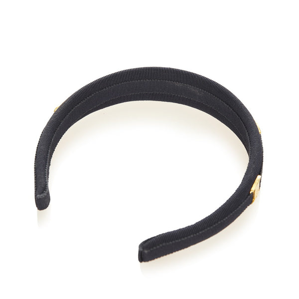 サルヴァトーレフェラガモ ネイビー ナイロン メッキ ヴァラ カチューシャ レディース Salvatore Ferragamo 【中古】