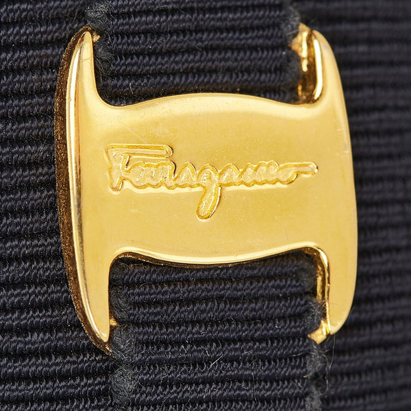 サルヴァトーレフェラガモ ネイビー ナイロン メッキ ヴァラ カチューシャ レディース Salvatore Ferragamo 【中古】