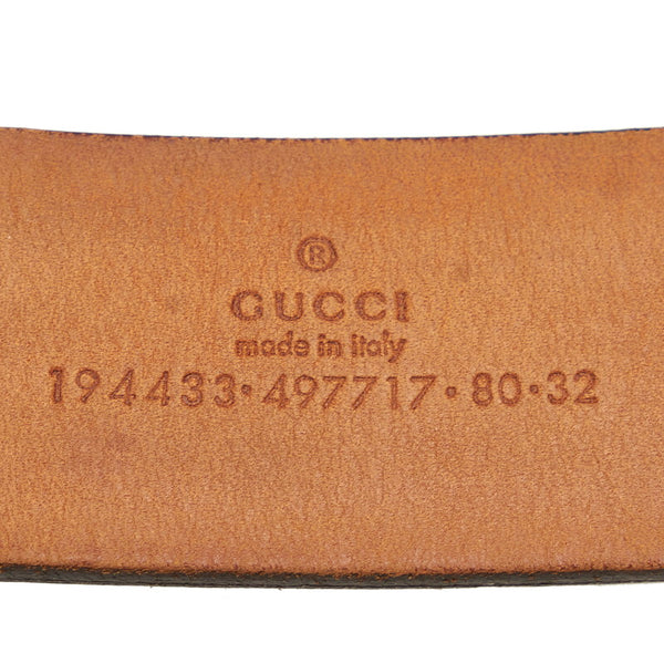 グッチ 194433 シルバー レザー ベルト メンズ GUCCI 【中古】
