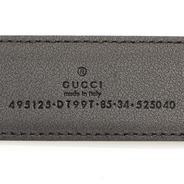 グッチ 495125 ブラック グリーン レッド レザー キャンバス ベルト メンズ GUCCI 【中古】