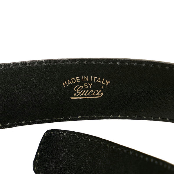 グッチ GGロゴ ブラック レザー ベルト メンズ GUCCI 【中古】