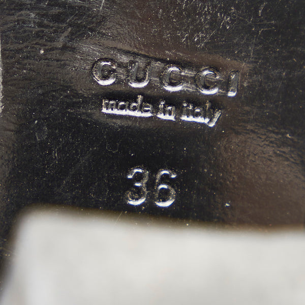 グッチ ロング 317032 ブラック レザー ブーツ レディース GUCCI 【中古】