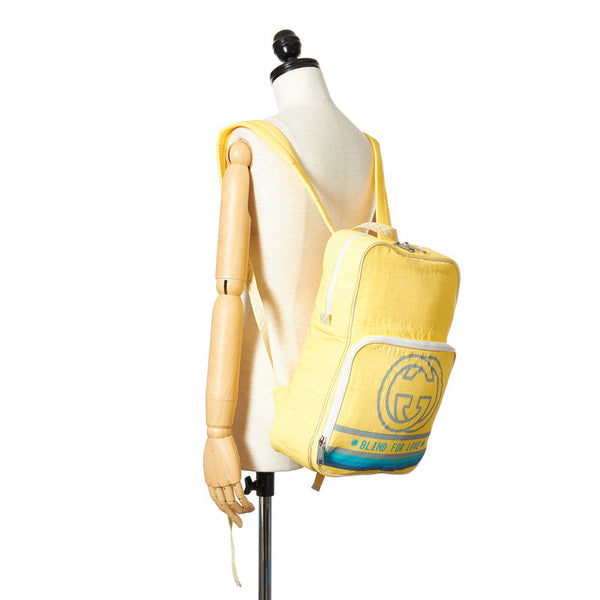 グッチ ブラインドフォーラブ リュック バックパック 536724  イエロー ブルー グレー ナイロン キャンバス レディース GUCCI 【中古】