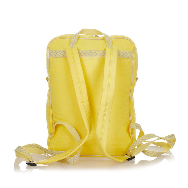 グッチ ブラインドフォーラブ リュック バックパック 536724  イエロー ブルー グレー ナイロン キャンバス レディース GUCCI 【中古】