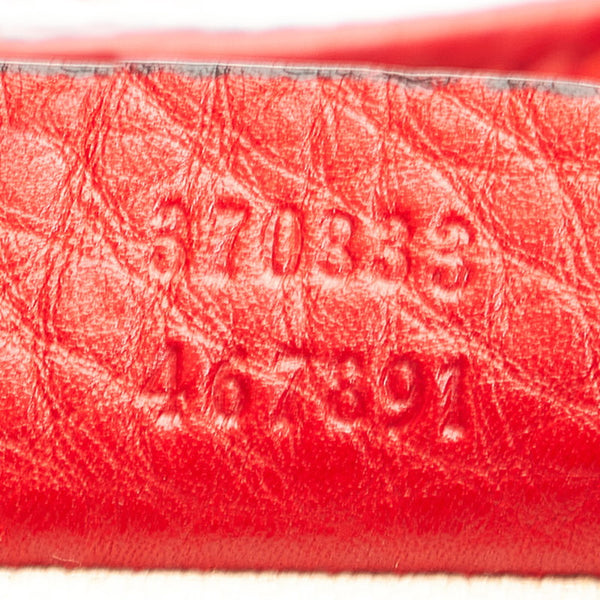 グッチ バンブー  リュック バックパック 370833 レッド レザー レディース GUCCI 【中古】