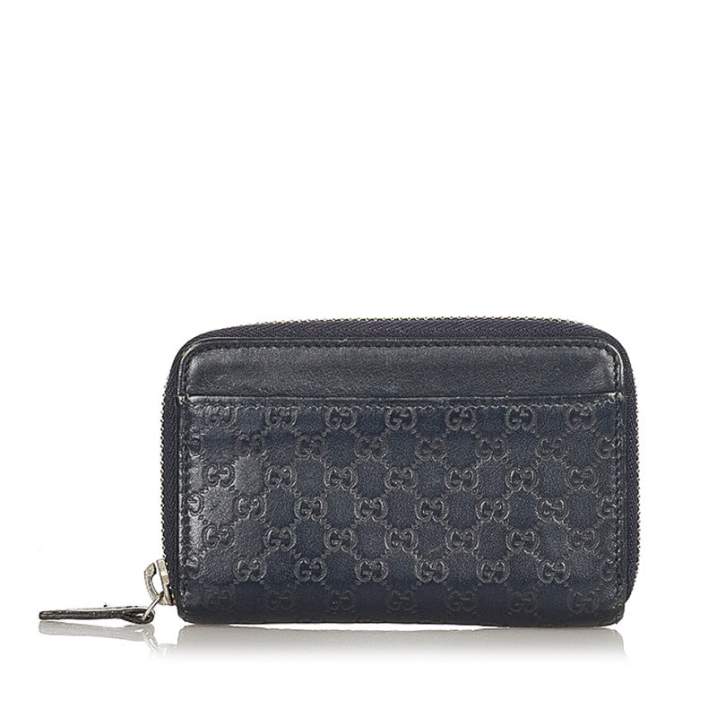 グッチ マイクロＧＧ 256810 0416 ネイビー レザー コインケース メンズ GUCCI 【中古】