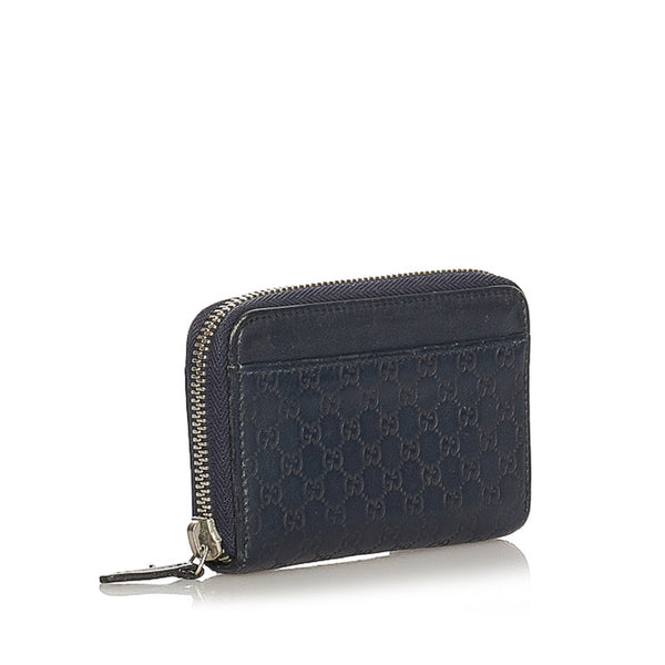 グッチ マイクロＧＧ 256810 0416 ネイビー レザー コインケース メンズ GUCCI 【中古】