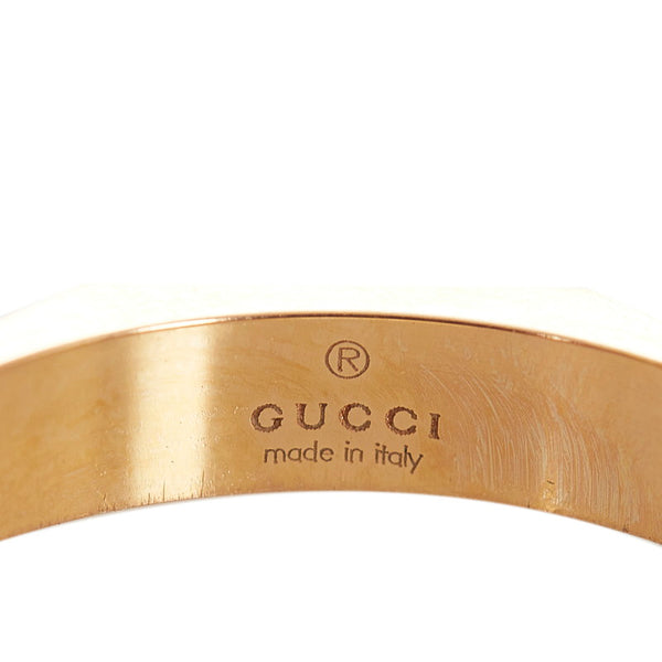 グッチ K18YG イエローゴールド オクタゴナル リング 指輪 レディース GUCCI 18号 【中古】