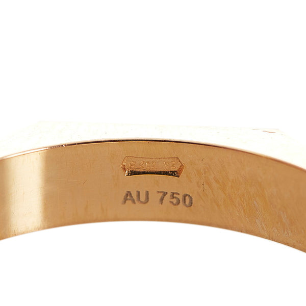 グッチ K18YG イエローゴールド オクタゴナル リング 指輪 レディース GUCCI 18号 【中古】