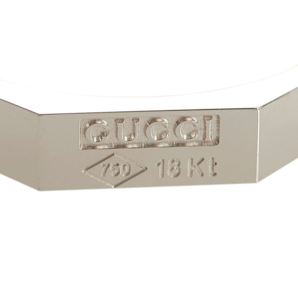 グッチ K18WG ホワイトゴールド オクタゴナル リング 指輪 メンズ GUCCI 17号 【中古】