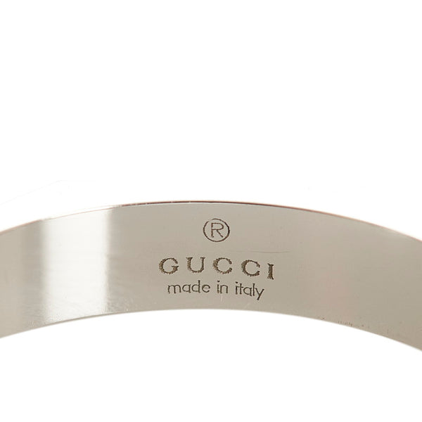 グッチ K18WG ホワイトゴールド オクタゴナル リング 指輪 メンズ GUCCI 17号 【中古】