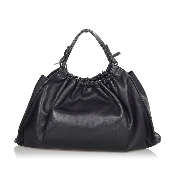 グッチ ハンドバッグ 76554 ブラック レザー レディース GUCCI 【中古】