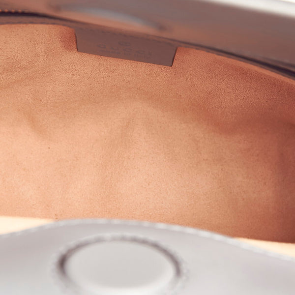 グッチ バンブー 459076 グレー レザー ハンドバッグ レディース GUCCI 【中古】