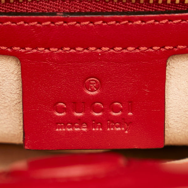 グッチ バンブー 459076 レッド レザー ハンドバッグ レディース GUCCI 【中古】