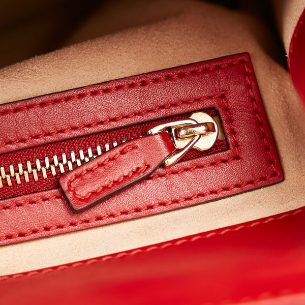 グッチ バンブー 459076 レッド レザー ハンドバッグ レディース GUCCI 【中古】