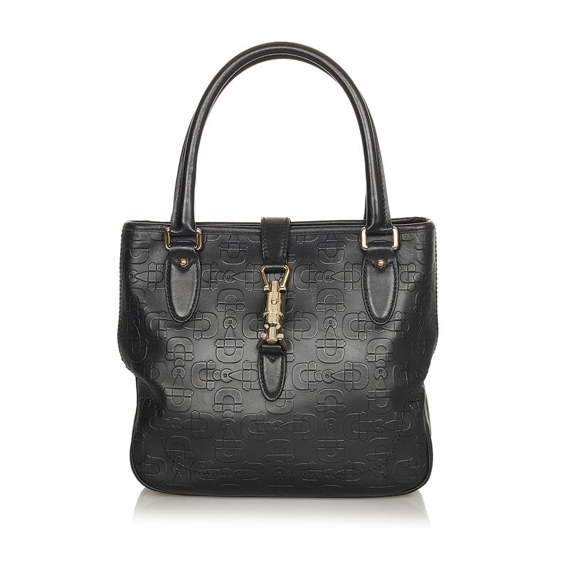 グッチ ジャッキー 145817 ブラック レザー ハンドバッグ レディース GUCCI 【中古】