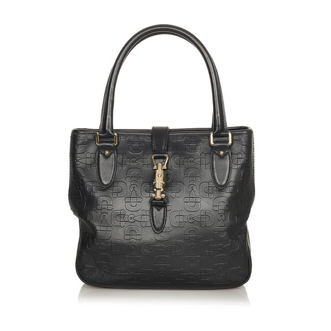 グッチ ジャッキー 145817 ブラック レザー ハンドバッグ レディース GUCCI 【中古】