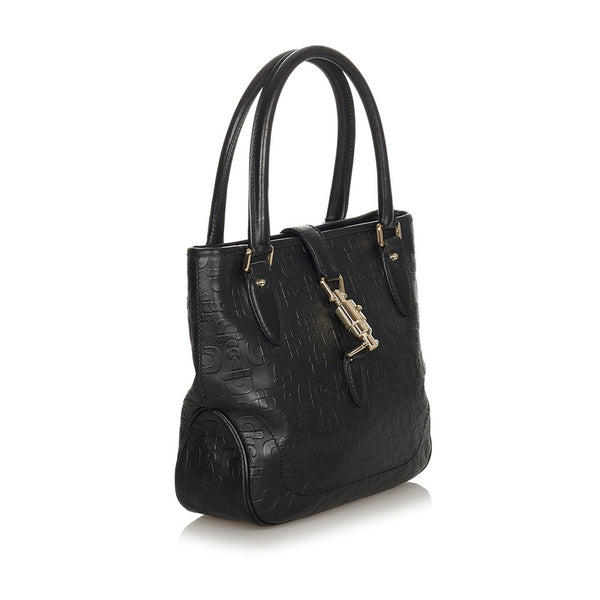 グッチ ジャッキー 145817 ブラック レザー ハンドバッグ レディース GUCCI 【中古】