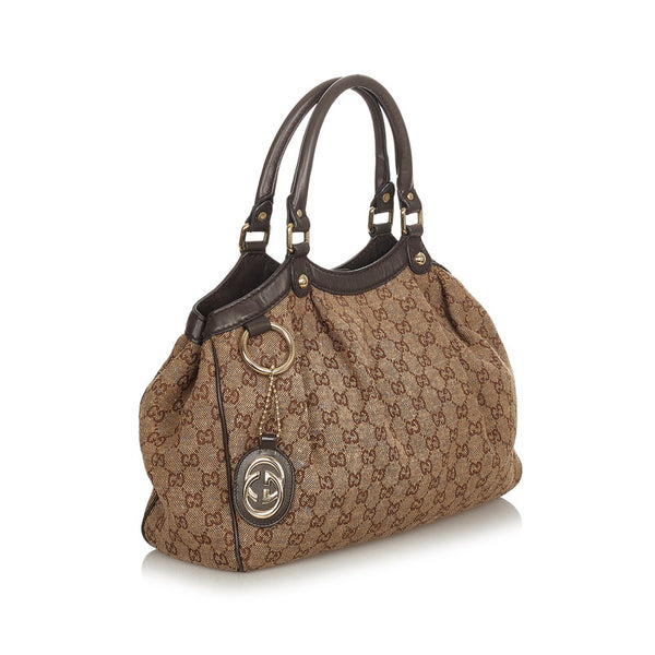 グッチ GGキャンバス スーキー 211944 ブラウン キャンバス レザー ハンドバッグ レディース GUCCI 【中古】