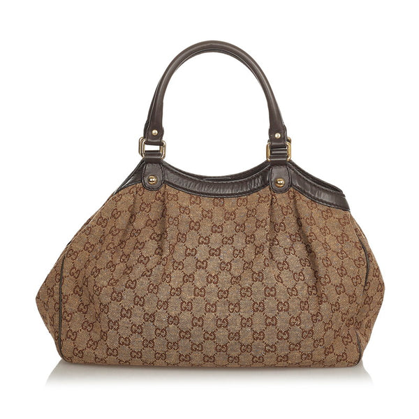 グッチ GGキャンバス スーキー 211944 ブラウン キャンバス レザー ハンドバッグ レディース GUCCI 【中古】