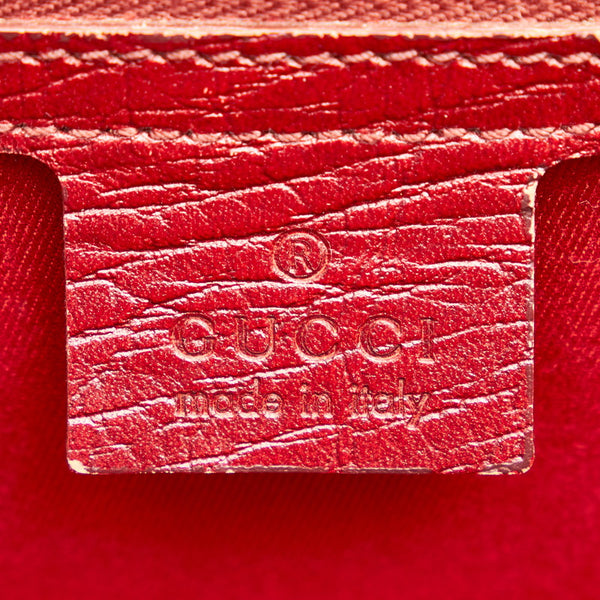 グッチ GGキャンバス バンブー 111713 レッド レザー キャンバス ハンドバッグ レディース GUCCI 【中古】