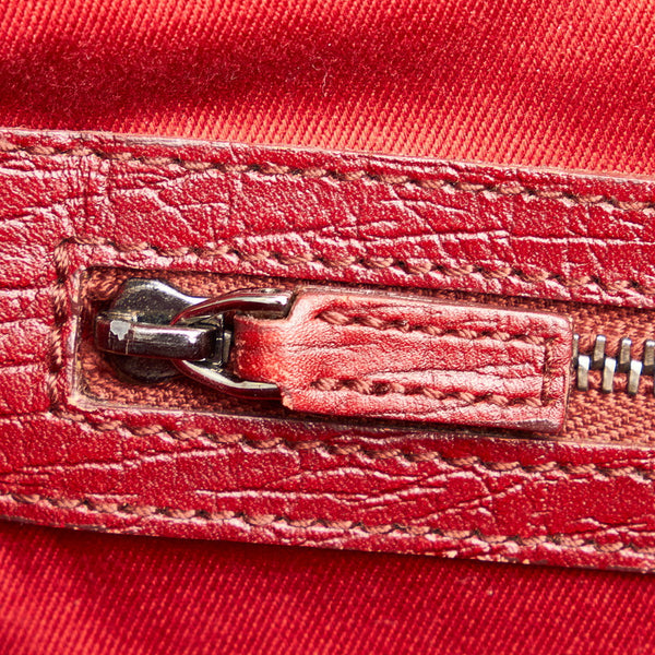 グッチ GGキャンバス バンブー 111713 レッド レザー キャンバス ハンドバッグ レディース GUCCI 【中古】