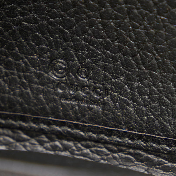 グッチ インターロッキングG 449347 ブラック レザー 長財布 レディース GUCCI 【中古】