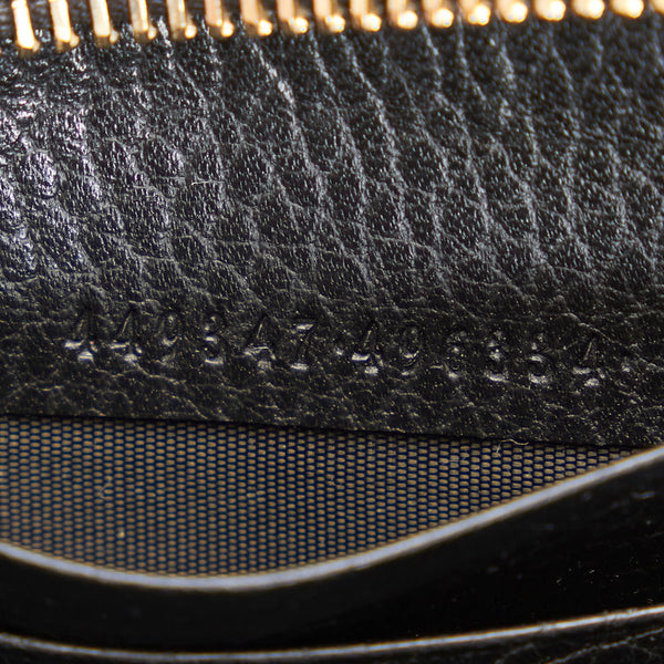 グッチ インターロッキングG 449347 ブラック レザー 長財布 レディース GUCCI 【中古】