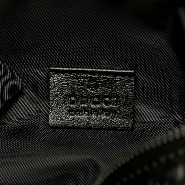 グッチ GG ブラック レザー ナイロン セカンドバッグ レディース GUCCI 【中古】