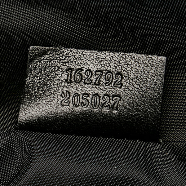 グッチ GG ブラック レザー ナイロン セカンドバッグ レディース GUCCI 【中古】