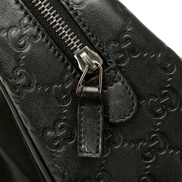 グッチ GG ブラック レザー ナイロン セカンドバッグ レディース GUCCI 【中古】