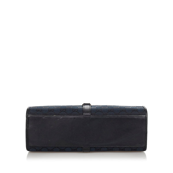 グッチ ジャッキー GGキャンバス 002 1067 ブラック キャンバス レザー ショルダーバッグ レディース GUCCI 【中古】