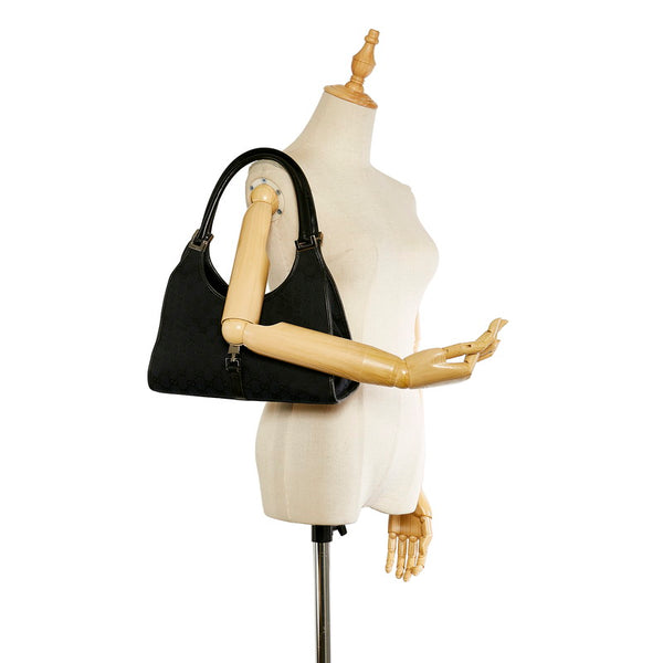 グッチ ジャッキー GGキャンバス 002 1067 ブラック キャンバス レザー ショルダーバッグ レディース GUCCI 【中古】