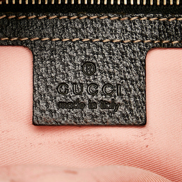 グッチ チャーム柄 153010 ブラック マルチカラー サテン レザー ワンショルダー レディース GUCCI 【中古】