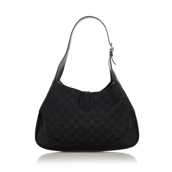 グッチ GGキャンバス ジャッキー 00963 ブラック キャンバス レザー ワンショルダー レディース GUCCI 【中古】