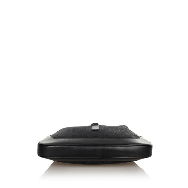 グッチ GGキャンバス ジャッキー 00963 ブラック キャンバス レザー ワンショルダー レディース GUCCI 【中古】