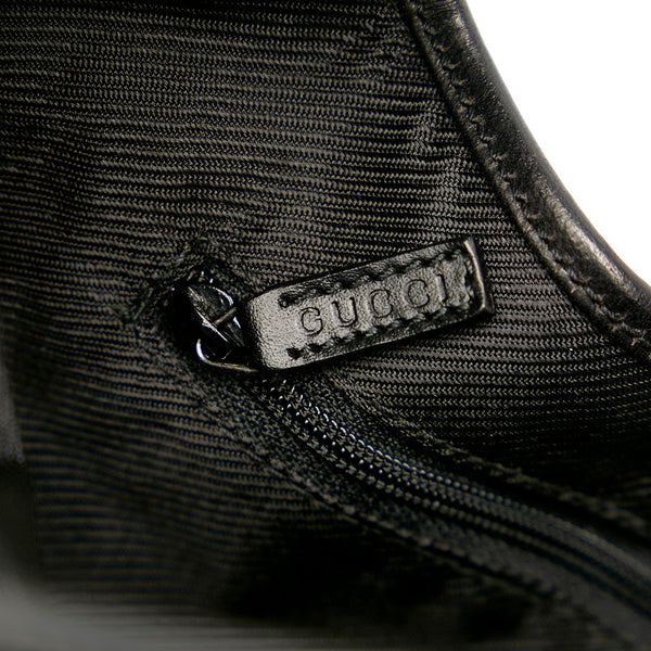 グッチ GGキャンバス ジャッキー 00963 ブラック キャンバス レザー ワンショルダー レディース GUCCI 【中古】