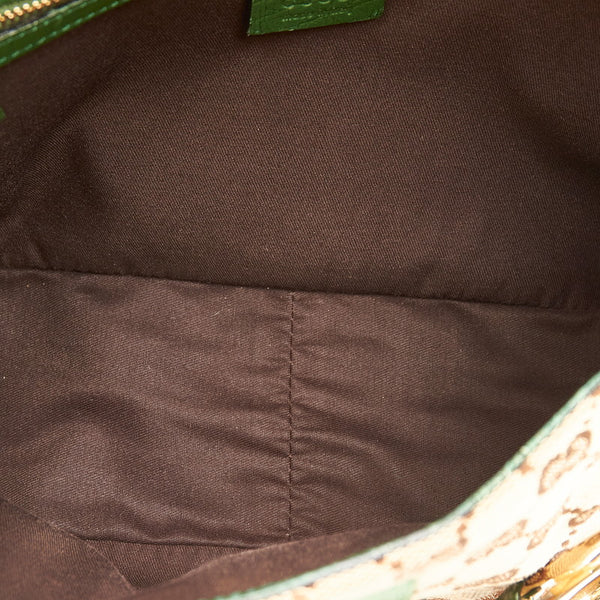 グッチ GGキャンバス ホースビット 131474 グリーン ブラウン キャンバス レザー ショルダーバッグ レディース GUCCI 【中古】