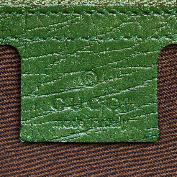 グッチ GGキャンバス ホースビット 131474 グリーン ブラウン キャンバス レザー ショルダーバッグ レディース GUCCI 【中古】