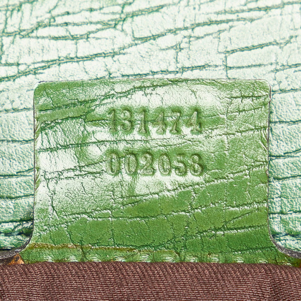 グッチ GGキャンバス ホースビット 131474 グリーン ブラウン キャンバス レザー ショルダーバッグ レディース GUCCI 【中古】