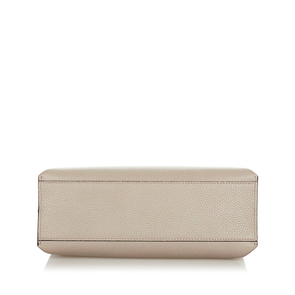 グッチ バンブー デイリー グレー レザー ハンドバッグ ショルダーバッグ 2WAY レディース GUCCI 【中古】