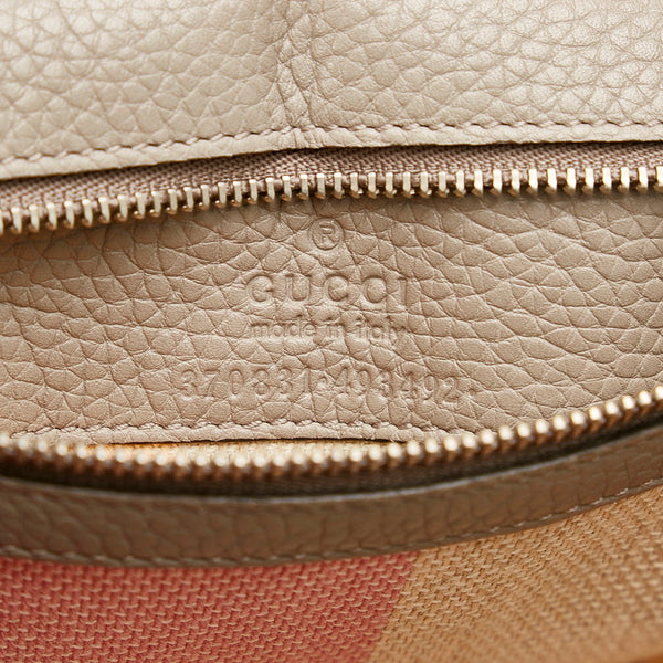 グッチ バンブー デイリー グレー レザー ハンドバッグ ショルダーバッグ 2WAY レディース GUCCI 【中古】