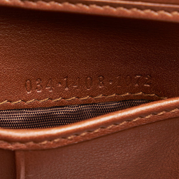 グッチ 034・1408 ブラウン カーフ 二つ折り財布 メンズ GUCCI 【中古】