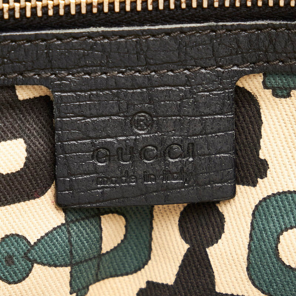 グッチ GGキャンバス シェリーライン 139260 ブラック キャンバス レザー トートバッグ レディース GUCCI 【中古】