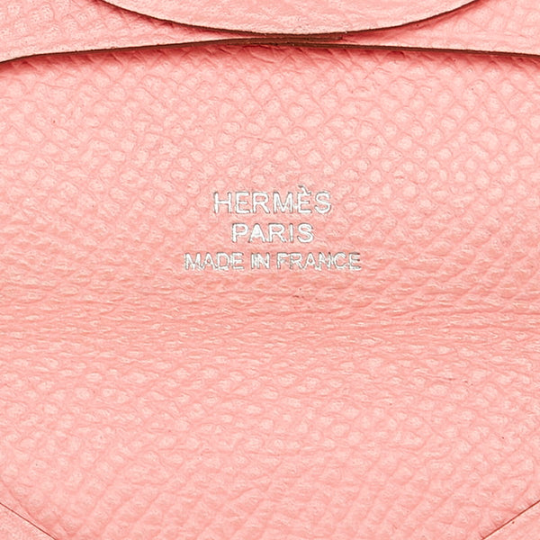 エルメス バスティア コインケース ピンク レザー レディース HERMES 【中古】
