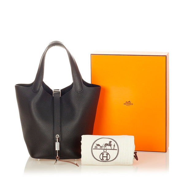 エルメス ピコタンロック PM ブラック トリヨンクレマンス ハンドバッグ レディース HERMES Z刻印 【中古】