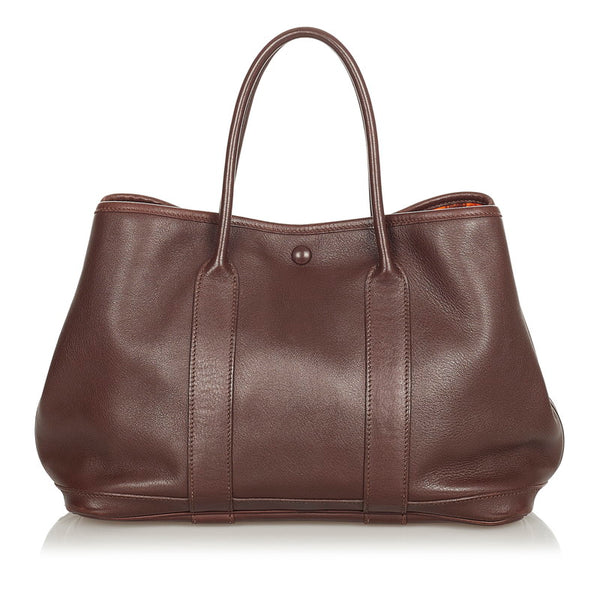 エルメス ガーデンツイリーTPM ブラウン レザー ハンドバッグ レディース HERMES □I刻印 【中古】